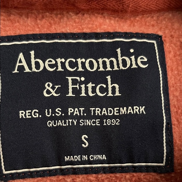 Abercrombie & Fitch Men's Zip-Up Sweater in Vibrant Orange used good condition - Picture 2 of 11